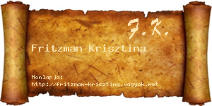 Fritzman Krisztina névjegykártya